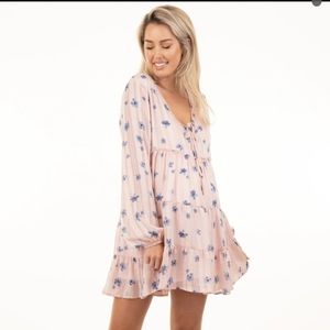 Dusty Pink Tier Babydoll Dress